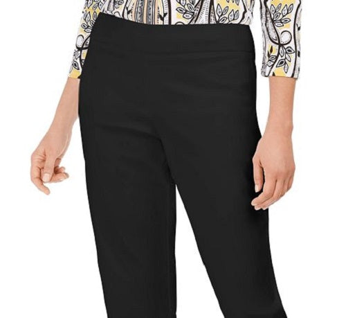 JM Collection Women's Embellished Hem Capri Pants Black Size Small