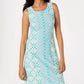Charter Club Women's Petite Printed Shift Dress  Blue Size Petite