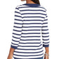 Charter Club Women's Cotton Lace-Up Grommet-Neck Tunic Blue Size Small