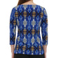 Calvin Klein Women's Embellished 3/4-Sleeve Top Bright Blue Size Large