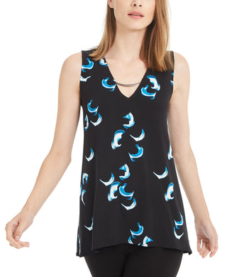 Alfani Women's Petite Hardware-Trim Top Navy Size Petite