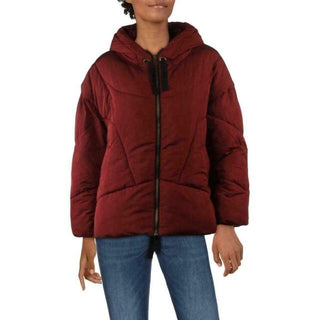 Free People Women's Hailey Hooded Puffer Jacket Red Size Small