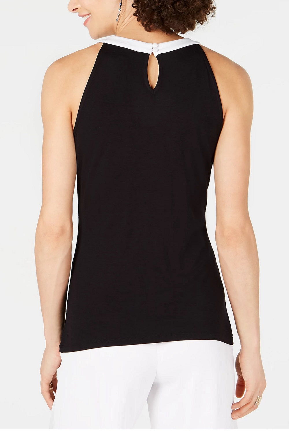 INC International Concepts Women's Colorblocked Tank Top Black Size Petite X-Large