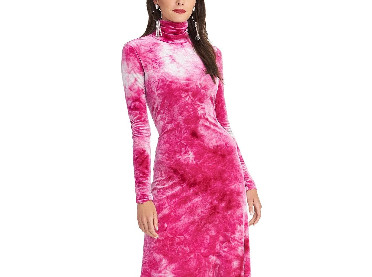 RACHEL Roy Women's Amanda Tie-Dyed Turtleneck Dress Purple Size Medium