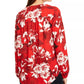 INC International Concepts Women's Petite Floral-Print Surplice Top Red Size Petite X-Large