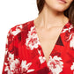 INC International Concepts Women's Petite Floral-Print Surplice Top Red Size Petite X-Large