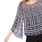 Alfani Women's Petite Printed Angel-Sleeve Top  Purple Size PM