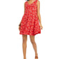 Style & Co Women's Cross-Back Printed Dress  Bright Red Size X-Small