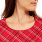 Karen Scott Women's Plaid Top Red Size Petite Small