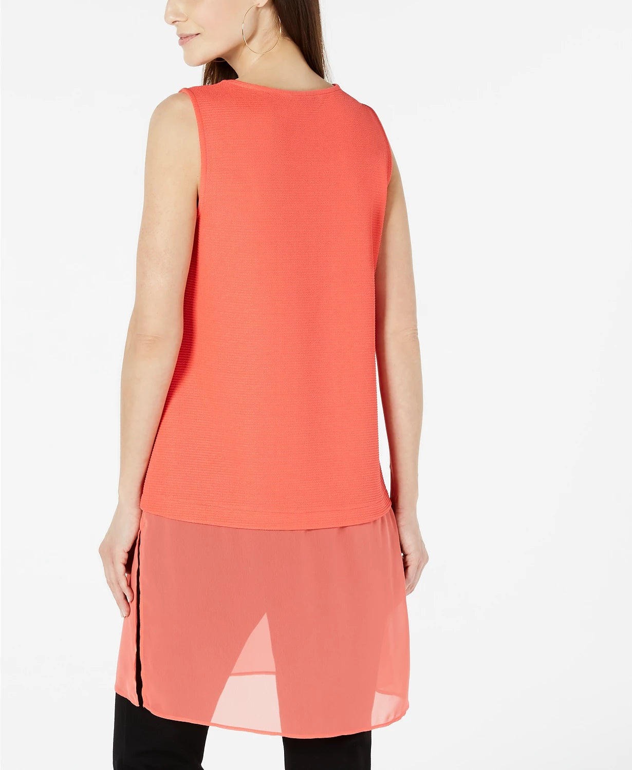 Alfani Women's Petite Layered-Look Tunic  Medium Red Size Petite Small-Medium