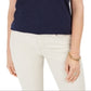 Style & Co Women's Cotton V Neck Tank Top Blue Size Large