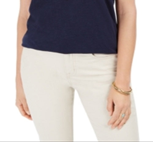 Style & Co Women's Cotton V Neck Tank Top Blue Size Large