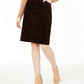 Charter Club Women's Petite Corduroy Tummy-Control Skirt Brown Size 2 P