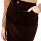 Charter Club Women's Petite Corduroy Tummy-Control Skirt Brown Size 2 P