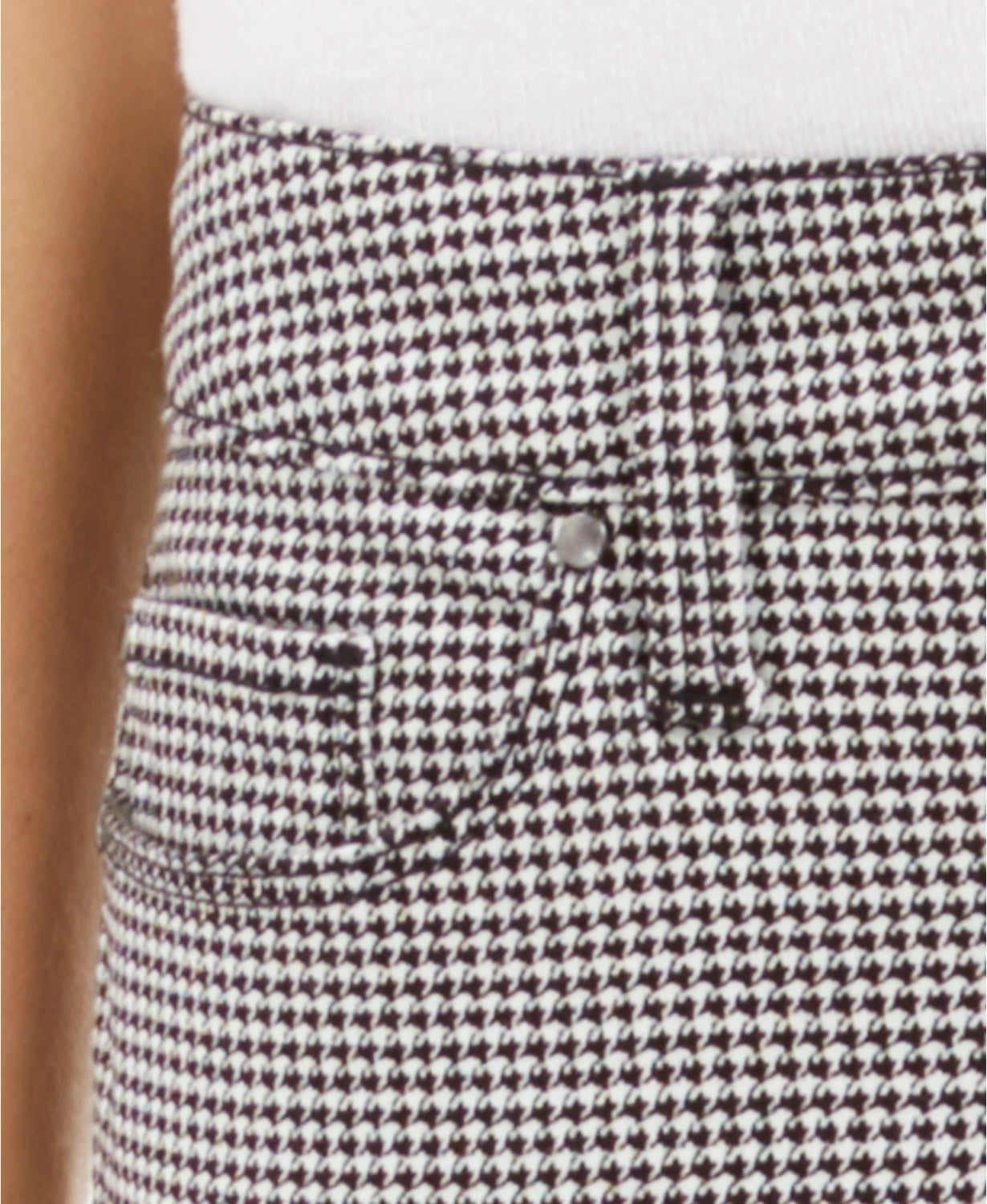 Charter Club Women's Houndstooth Skinny Tummy-Control Jeans White Size 6