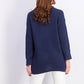 Charter Club Women's Cotton Textured V-Neck Sweater Blue Size Medium