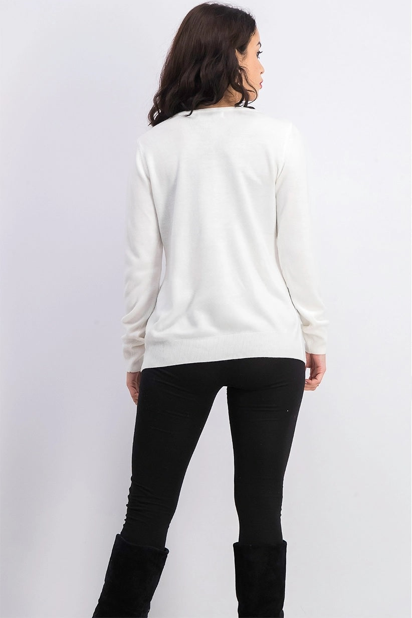 Karen Scott Women's Petite Ottoman-Stitch Sweater White Size Petite X-Large