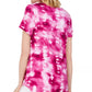 JM Collection Women's Printed Scoop-Neck T-Shirt Med Pink Size Extra Small