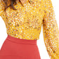 Alfani Women's Petite Animal-Print Shirt Yellow Size Small