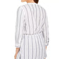 Charter Club Women's Striped Tie-Waist Cotton Top White Size X-Small