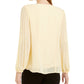 Alfani Women's Petite Pleated-Sleeve Top Yellow Size Petite