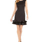 Donna Ricco Women's Ruffled-Hem Sheath Dress Black Size 12