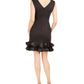 Donna Ricco Women's Ruffled-Hem Sheath Dress Black Size 12