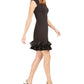 Donna Ricco Women's Ruffled-Hem Sheath Dress Black Size 12