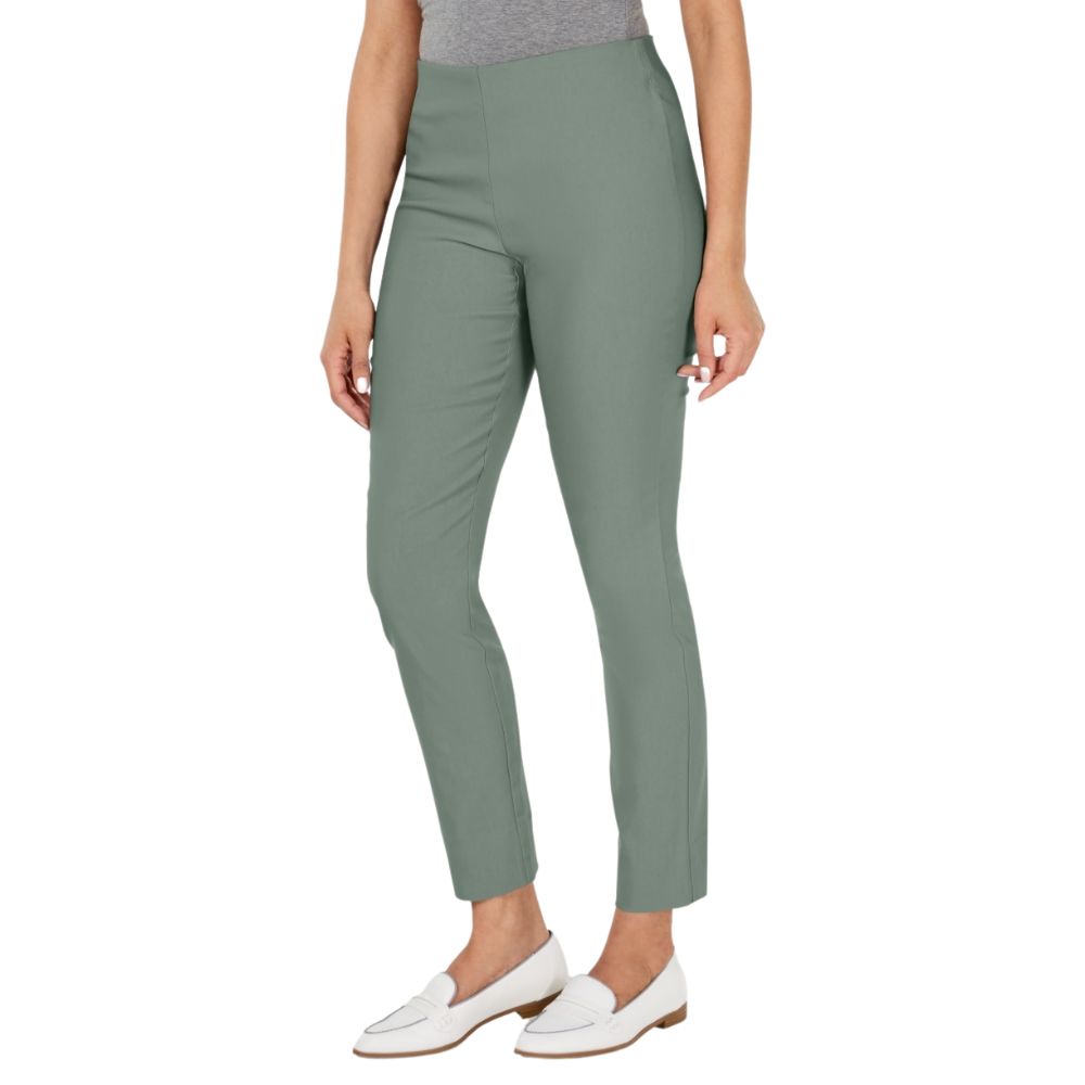 Charter Club Women's Chelsea Tummy Control Skinny Leg Ankle Pants Green  Size 6