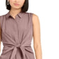 Alfani Women's Tie Front Shirtdress Pink Size 6 Petite