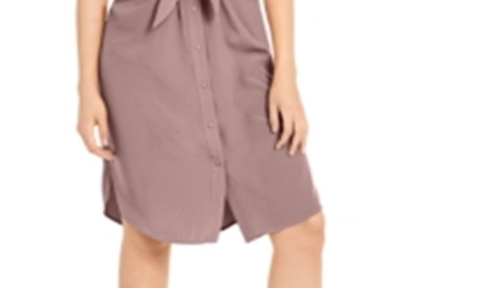 Alfani Women's Tie Front Shirtdress Pink Size 6 Petite