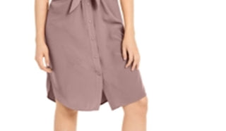 Alfani Women's Tie Front Shirtdress Pink Size 6 Petite