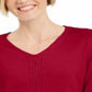 Karen Scott Women's Cotton Cable Knit Sweater Red Size X-Large