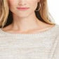 Style & Co Women's Bell Sleeve Marled Knit Sweater Beige Size Medium