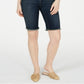 INC International Concepts Women's Frayed Hem Denim Bermuda Shorts Blue Size 2