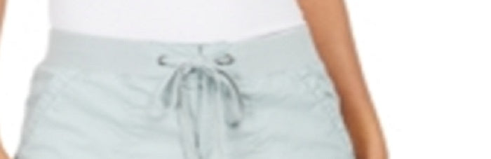 Style & Co Women's Poplin Tie Shorts Blue Size Medium