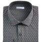 Bar III Men's Slim-Fit Stretch Art Deco Floral Dress Shirt Green Size S