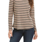 Charter Club Women's Heather Long-Sleeve Top Beige Size Medium