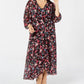Calvin Klein Women's Trendy Plus High-Low Faux-Wrap Dress Charcoal Size 20W