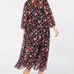 Calvin Klein Women's Trendy Plus High-Low Faux-Wrap Dress Charcoal Size 20W