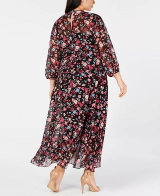 Calvin Klein Women's Trendy Plus High-Low Faux-Wrap Dress Charcoal Size 20W