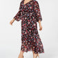 Calvin Klein Women's Trendy Plus High-Low Faux-Wrap Dress Charcoal Size 20W