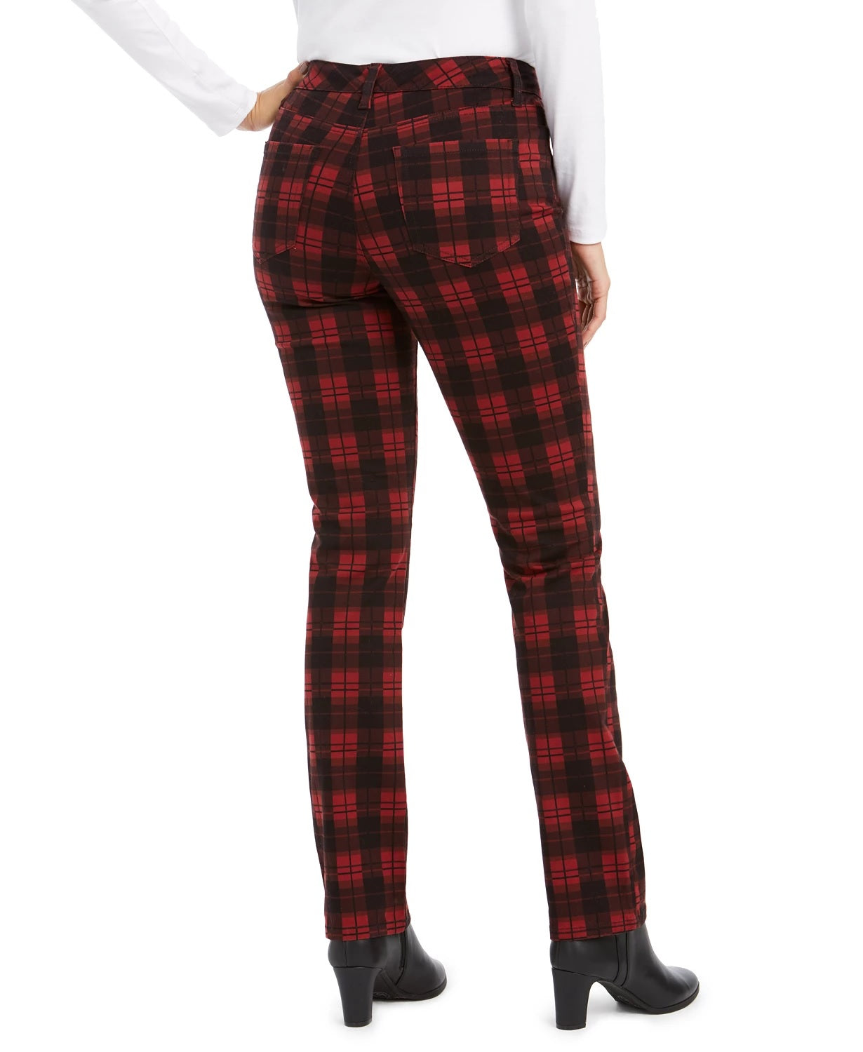 Charter Club Women's Petite Plaid Lexington Jeans Black Size 2 Petite