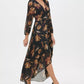 Tommy Hilfiger Women's Miranda Floral-Print Chiffon Wrap Maxi Dress Charcoal Size 10