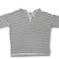 Style & Co Women's Hoodie Striped Lace Up Pullover Blue Size Large
