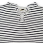 Style & Co Women's Hoodie Striped Lace Up Pullover Blue Size Large