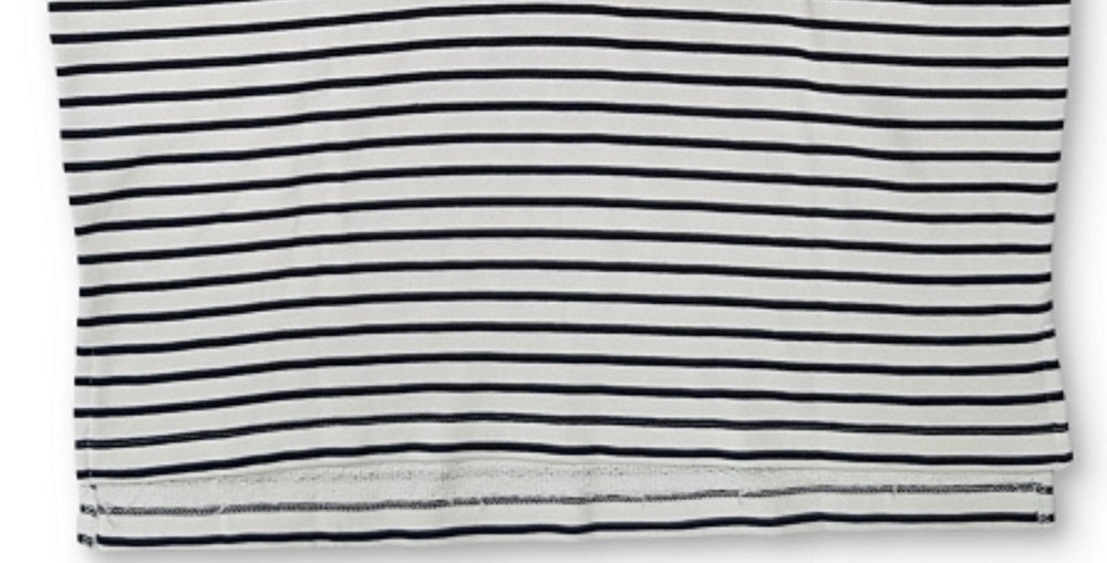 Style & Co Women's Hoodie Striped Lace Up Pullover Blue Size Large