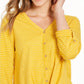 Style & Co Women's Striped Tie-Front Top Gold Size X-Large