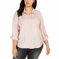 Style & Co Women's One-Pocket Shirt Pink Size Medium