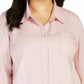 Style & Co Women's One-Pocket Shirt Pink Size Medium